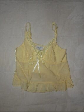 PacSun 💛 Yellow Lace Trim Ruffle Cami Tank XS